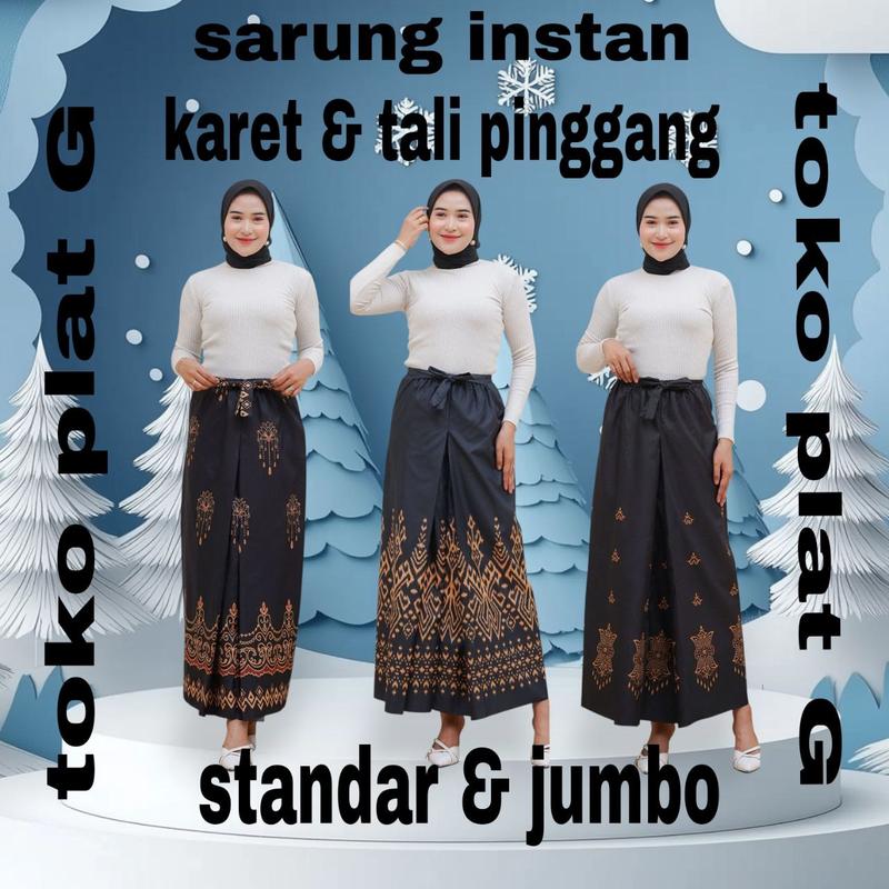 Sarung Instan Model Rok Karet dan Tali Pinggang Standar & Jumbo Sarung ...