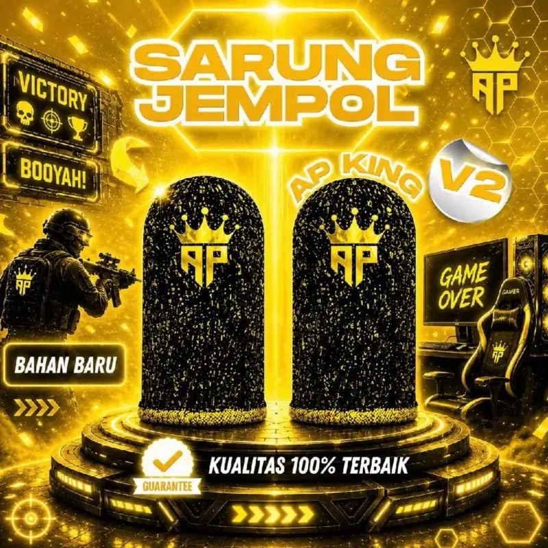 APKing Sarung Jempol Gaming V2 Andra St Premium Game Bahan Serat Karbon & Silver Fiber Super Sensitif Anti Keringat Tipis Nyaman All Size Gamepad