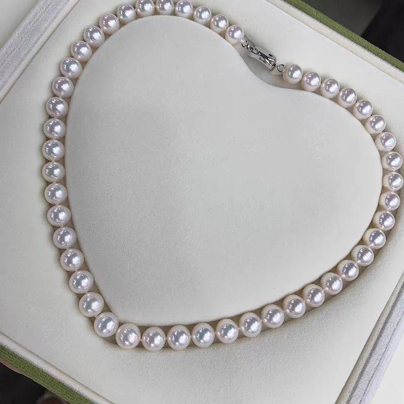 Product Introduction of HH 9-11mm Freshwater Pearl White Full String Necklace  SKU:XM-073 0
