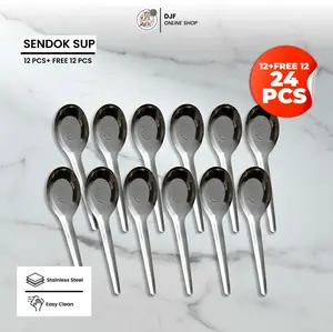 Beli 12 pcs Gratis 12 Pcs Sendok Soup Stainless Steel Tebal