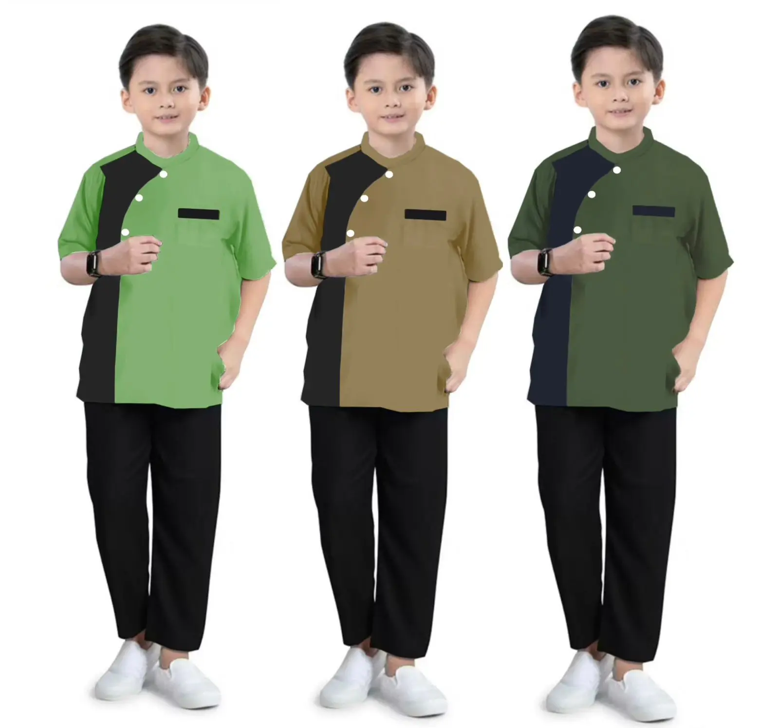 SETELAN KOKO ANAK LAKI-LAKI TERBARU  BAJU KOKO ANAK LAKI-LAKI TERLARIS BAJU MUSLIM ANAK LAKI-LAKI KOKO KURTA ANAK LAKI-LAKI MODEL LEBARAN SATU SET DENGAN PECI 1-11 TAHUN