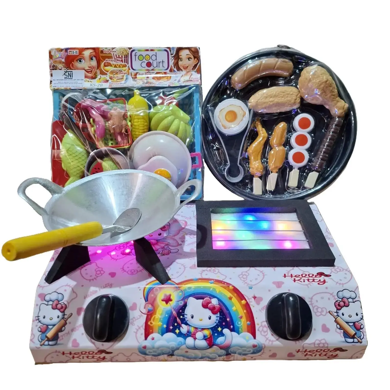 Miniatur Kompor dengan Nyala Lampu Led Mainan Masak Masakan Anak Perempuan Toys