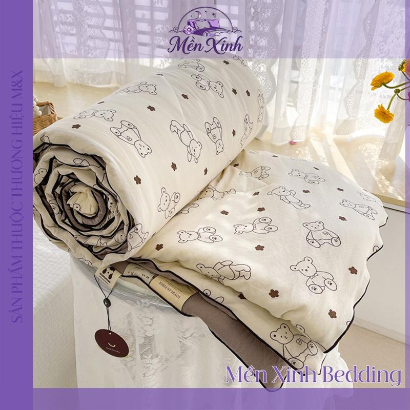 Chăn Mỏng Mùa Hè Trần Bông 3 Lớp Chăn Hè Cotton Đũi Mềm Nhẹ Không Bí Nóng Khi Ngủ