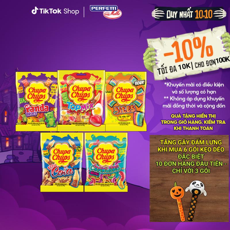 COMBO Kẹo dẻo Chupa Chups hương trái cây hỗn hợp, hương cola mang đến vị ngọt, vị chua và đa dạng hình dáng