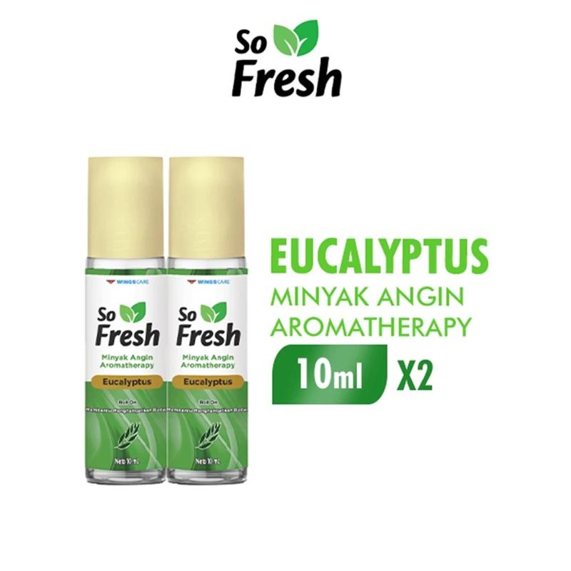 (ISI 2) SO FRESH Minyak Angin Aromatherapy 10ml | ROOL ON EUCALYPTUS & HOT 1