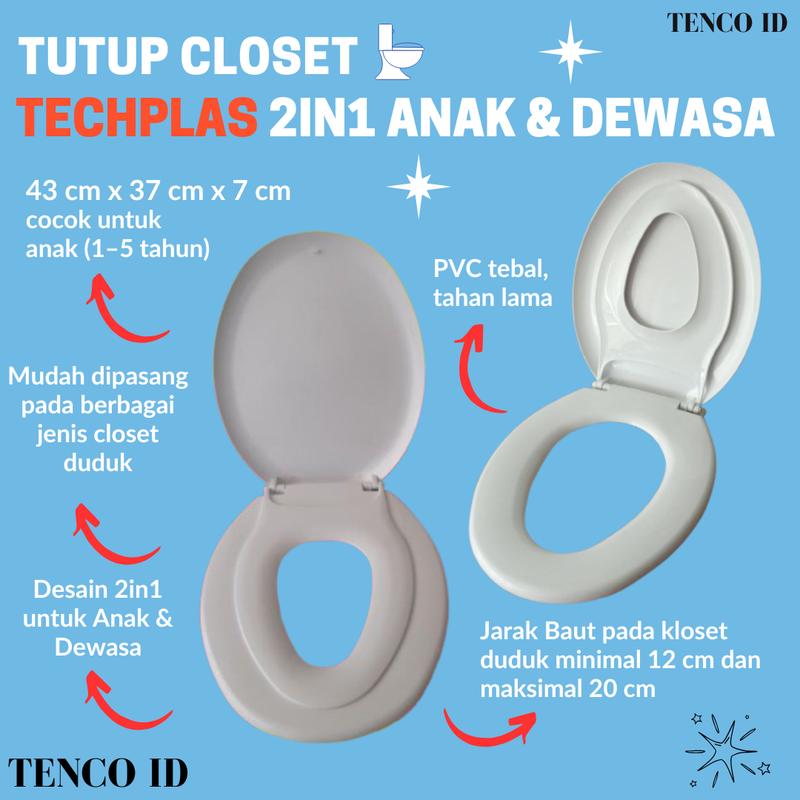 TUTUP CLOSET ANAK DAN DEWASA 2IN1 TECHPLAS ( TOILET SEAT AND - Shop ...