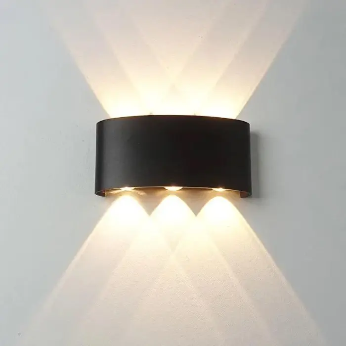 Lampu Dinding Taman Outdoor COB / LED Wall Light Minimalis 2X1W 4X1W Hitam kuning