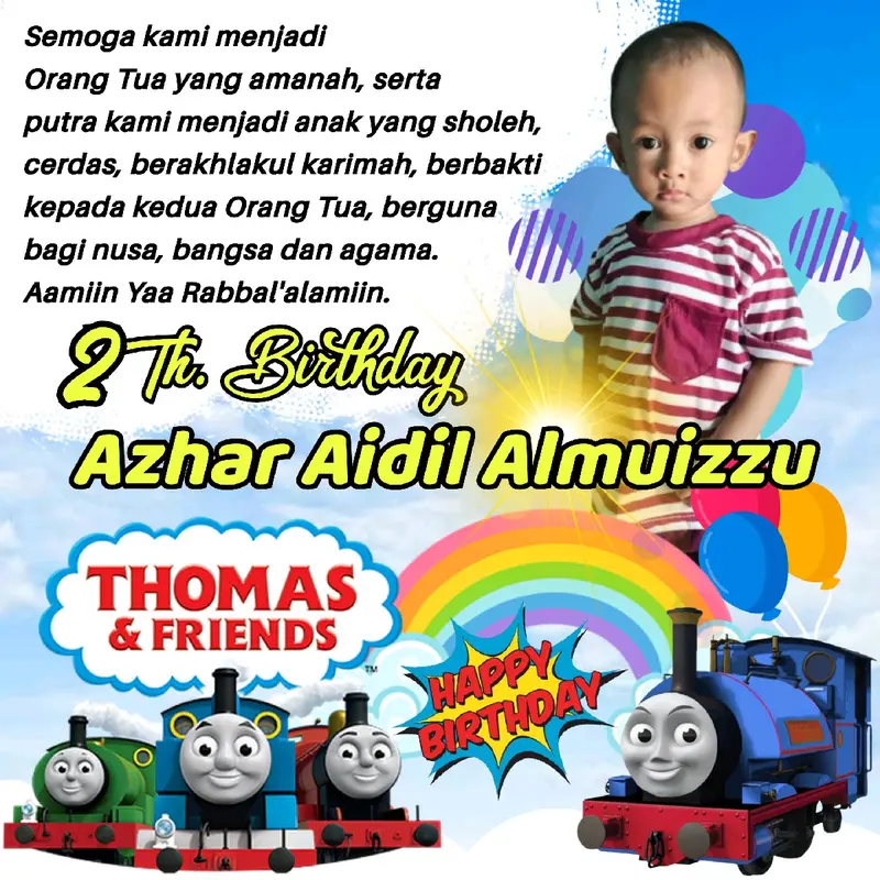 Stiker Ulang Tahun Anak (Isi 50 Lembar) Free Request Foto 1