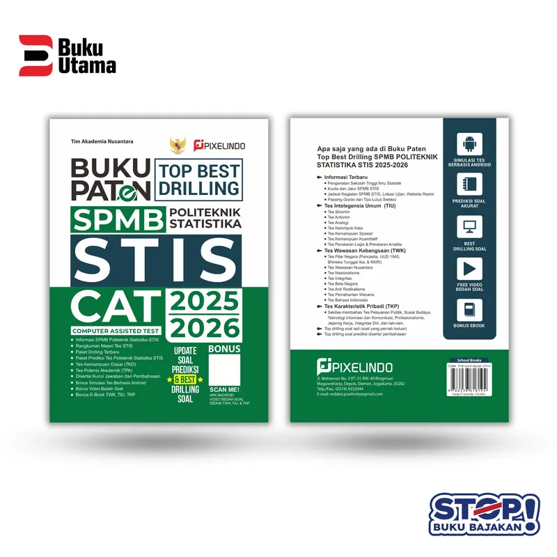 BUKU PATEN SELEKSI MASUK POLITEKNIK STATSITIKA STIS 2025/2026 (Dilengkapi Soal FR Asli, Video Bedah Soal, dan Pembahasan Soal Paten) Soft Cover 2