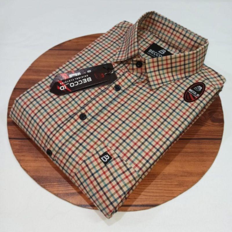 kemeja pria lengan pendek - kemeja pria kotak-kotak - kemeja pria lengan pendek salur 2