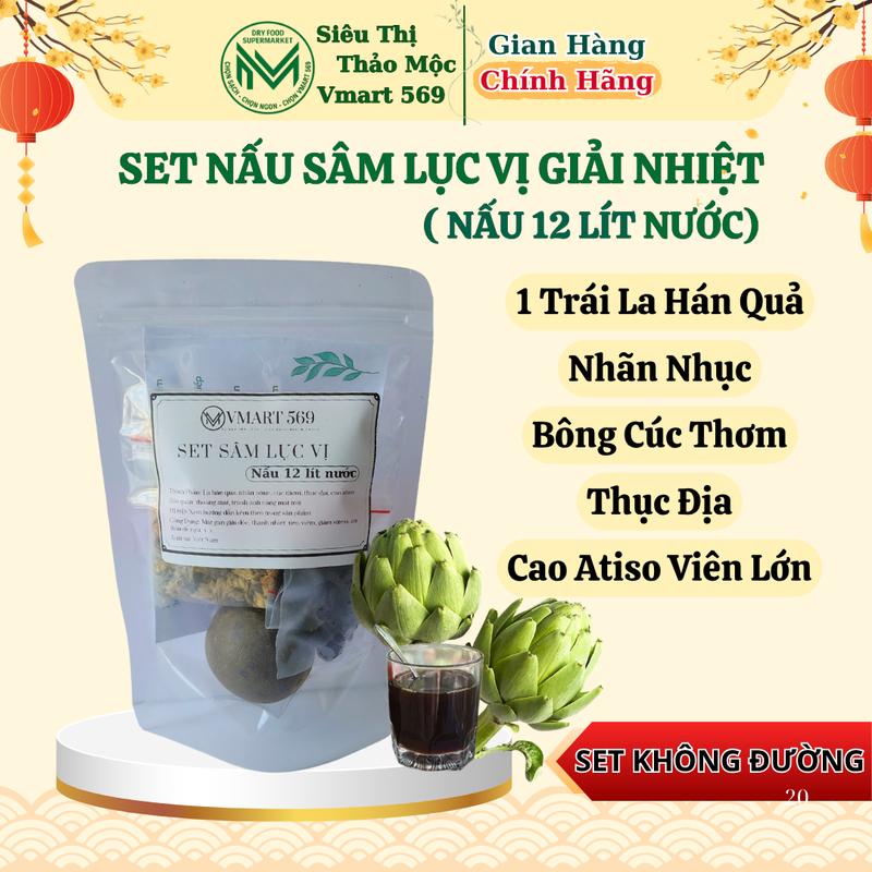 Set sâm lục vị Atiso, set nấu sâm lục vị 12 lít nước nhà Vmart 569 Nước Trà Tea Chè