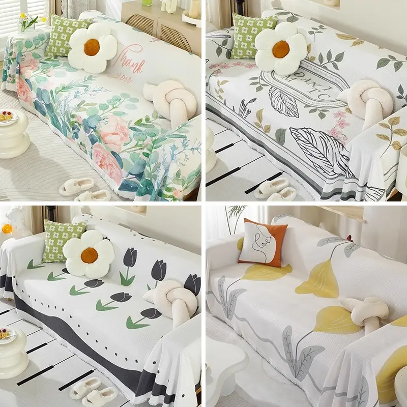 Four Seasons Universal Sofa Towel Cover Cloth Nordic Style Sofa Cushion Cover Cover Blanket Light Luxury High Sense Non-Slip Sofa Cover