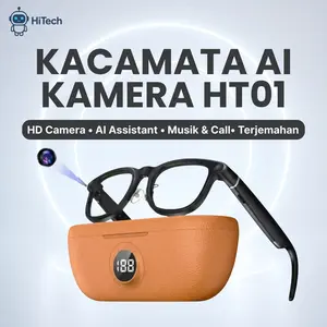 Kacamata AI Kamera HT1 Ultra – 1200p Video Stabilizer, AI Voice Assistant & Translator Glasses Rekam Bluetooth Multifungsi smartglasses