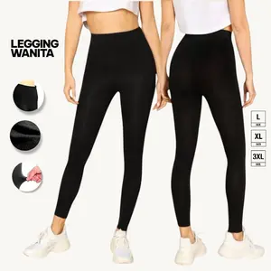 Legging Panjang Wanita Dewasa Standar & Jumbo Bahan Melar Adem Nyaman Dipakai / Celana Lejing Remaja / Leging Hitam Dewasa 50Kg / Legging Jumbo Cewek / Legging Wanita Big Size