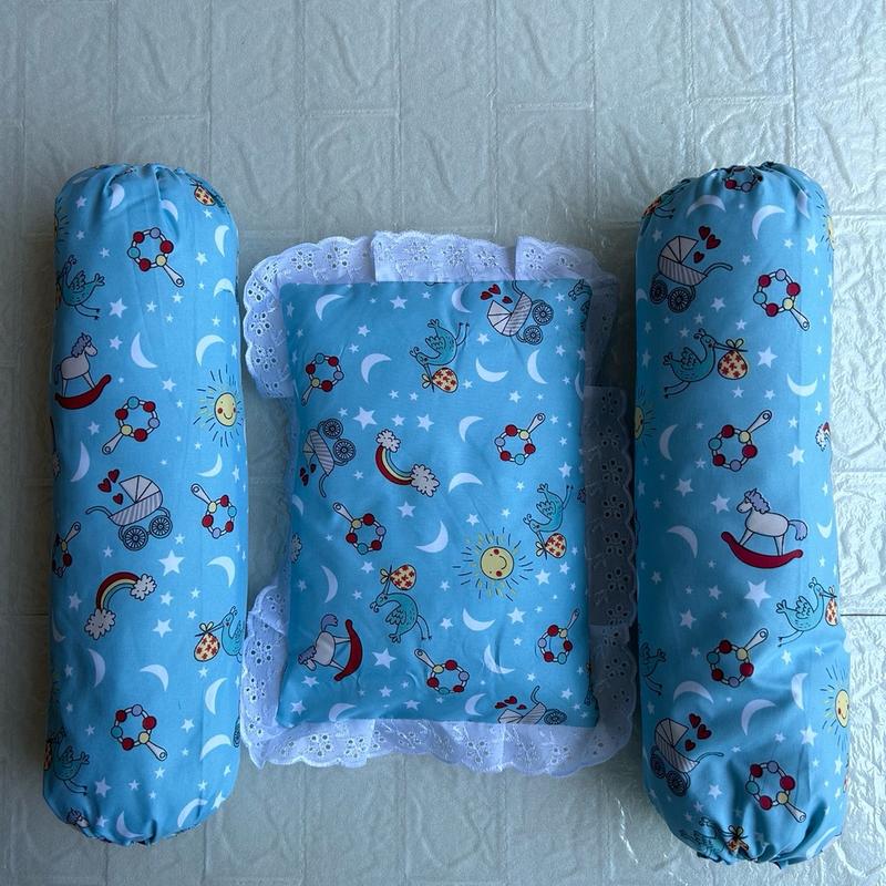 Set Bantal dan Guling Jumbo Katun Bayi dengan Corak Lucu - Empuk dan Aman untuk Tidur 3
