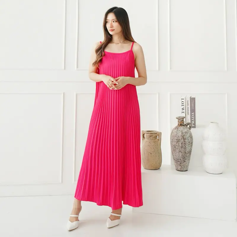 002 Inner Dress Plisket Tank Top / Gamis Plisket / Pleats Pleated Inner Dress