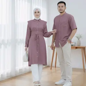 Baju Couple Pasangan Zanetta Sarimbit Series Toyobo Atasan Couple Kemeja Tunik