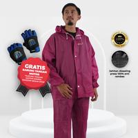 Gambar Jas Hujan Dewasa Pink Baju Celana Full Sealing Press Anti Rembes Pria Wanita dari KHN Store Kab. Sumedang 1 Tokopedia
