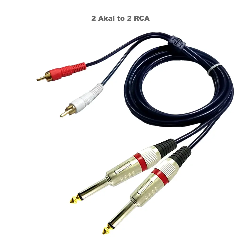 Kabel mixer ke power jack 2 akai mono 6.5mm to 2 rca 3.5mm kabel antel berkualitas