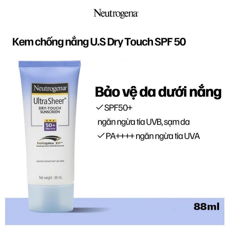   LS  Kem chống nắng Neutrogena U.S Dry Touch SPF 50 88ml - Sunscreen | Sun Cream | Chăm Sóc Da | Dưỡng da 
