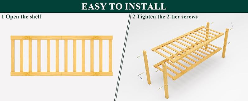 Product Introduction of Shoe Rack, 2/3/4/5/6 Tier Bamboo Shoe Organizer, Stackable Free Standing Wooden Shoe Storage Shelf for Closet, Entryway, Front Door Entrance 8