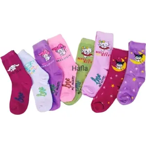 3 dan 6 pasang Kaoskaki karakter lucu Anak TK Cewek Cowok Bahan Katun Spandex Lembut Nyaman di Pake Fashion