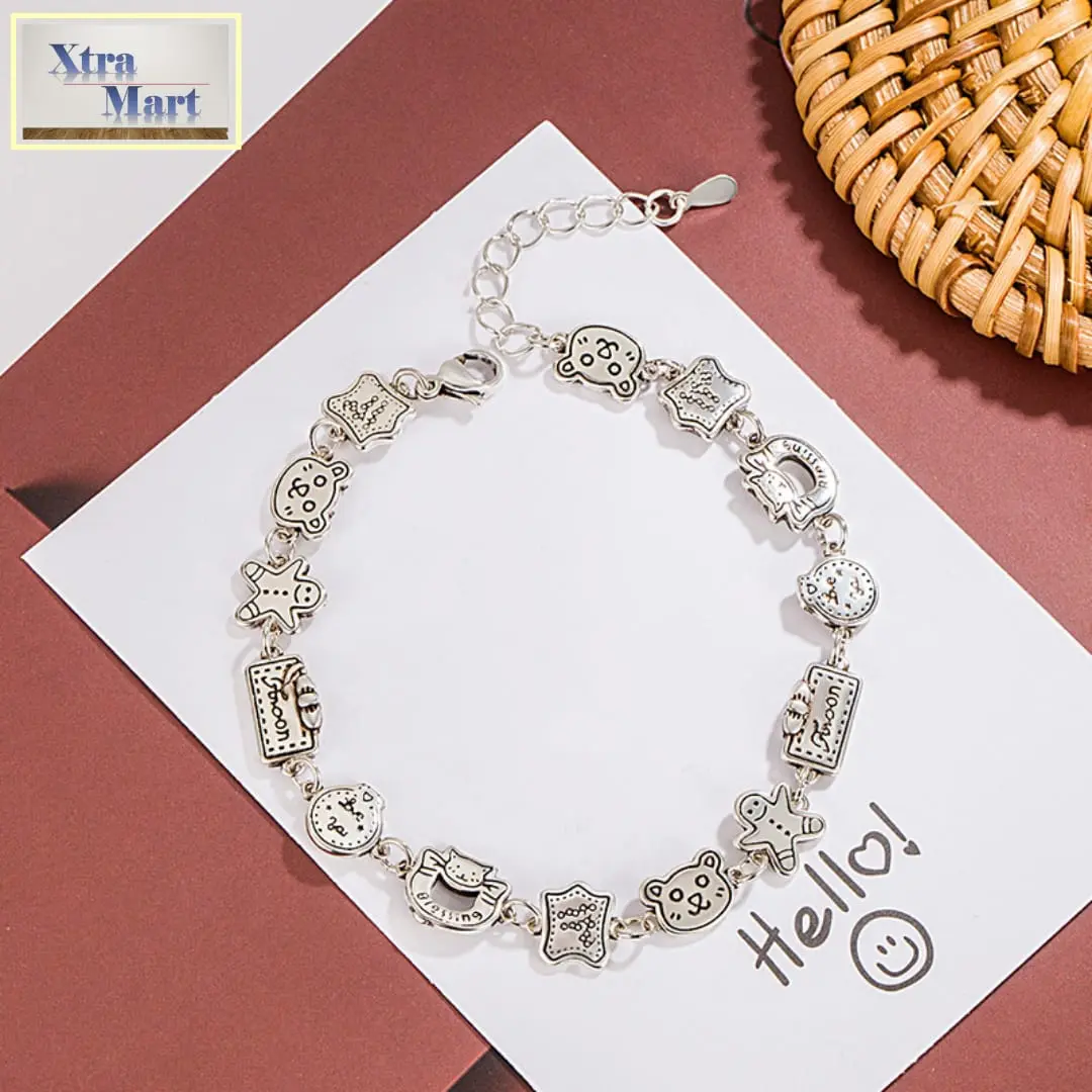XM - Gelang Retro Dengan Charm Kartun Lucu Gelang Tangan Cantik
