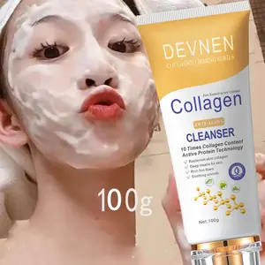 Pembersih Wajah Pencerah Kolagen 100g - Mencerahkan kulit, menghilangkan noda hitam dan kusam - Cocok untuk kulit sensitif, melembapkan dan menghidrasi, ringan dan tidak mengiritasi pori-pori, membersihkan secara mendalam dan mencerahkan.