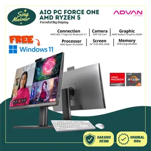 ADVAN FORCE ONE AMD Ryzen 5 6600H 24inch 8GB DDR5 512 GB SSD | 5MP Pop-up | 2,5" HDD