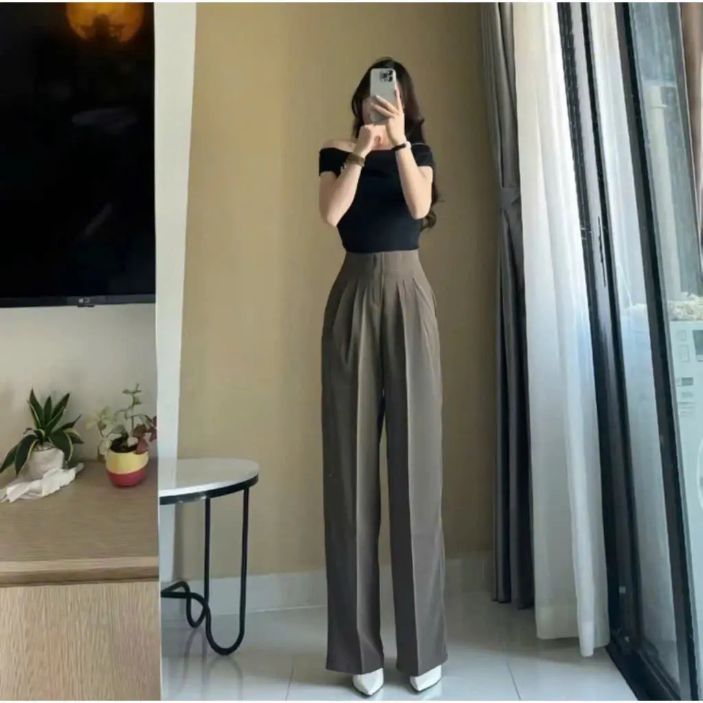 Quần suông cạp liền, khóa sườn ( có phiên bản cho Nấm) vải gold nhật, có 2 túi. | BigBuy360 - bigbuy360.vn