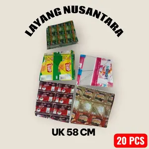 Layangan Plastik Jabrug Super Kuat Anti Putus Uk 58cm Isi 20 pcs Grosir Murah Siap Terbang