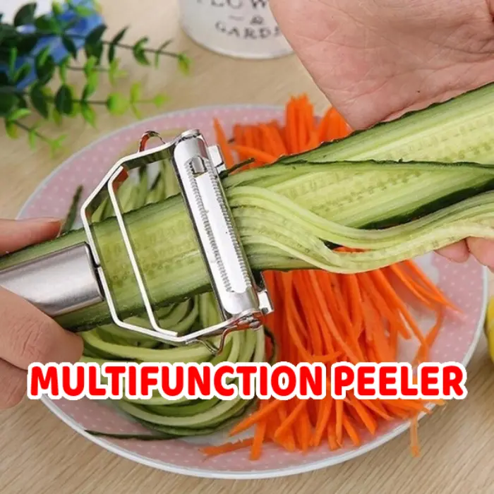 Multifunction Stainless Steel Fruit Vegetable Peeler Double Plating Grater Kitchen Pengupas Keluli Tahan Karat Pisau Sayur Buah-Buahan Kentang Ubi Carrot Epal Oren Alat Dapur Raya Jamuan Ramadan Makanan Hari Jadi Guru Ibu Hadiah Hiasan Besi