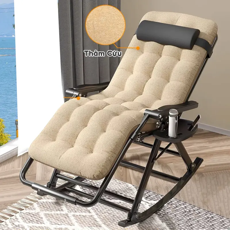 KIOOK Đệm Ghế Xếp Thư Giãn Đệm Răng Cưa/ Thảm Cừu/ Phỏng Da Cừu 7