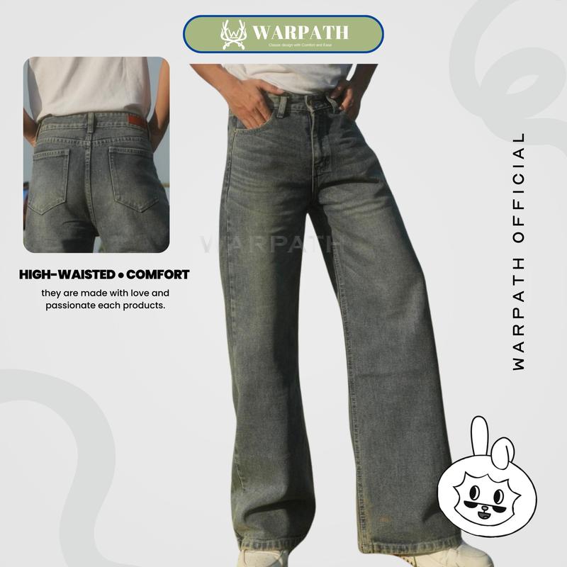 WARPATH - Highwaist Kulot Straight Jeans Baggy Loose Retro Vintage Celana Panjang Pria Nyaman Non Stretch COOLGY 9281 0
