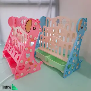 Tromso Rak Buku Anak Plastik Tebal Dual Model (4 Susun / 3 Susun + 2 Laci) in 1 Ready Stock - Medium