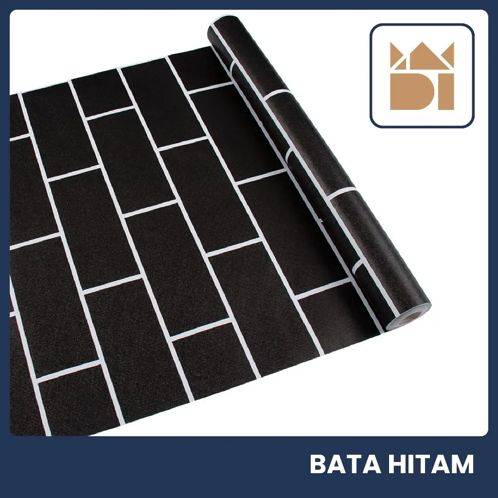 Adipati Official Store - Wallpaper Motif Bata Hitam Ukuran 45 Cm x 7 5-8 5 Meter Wallpaper Dinding Motif Bata Hitam Wallpaper Stiker Dinding Motif Bata Hitam Dekorasi Dinding Dekorasi Rumah Dekorasi Ruang Tamu Dekorasi Kamar Dekorasi Minimalis