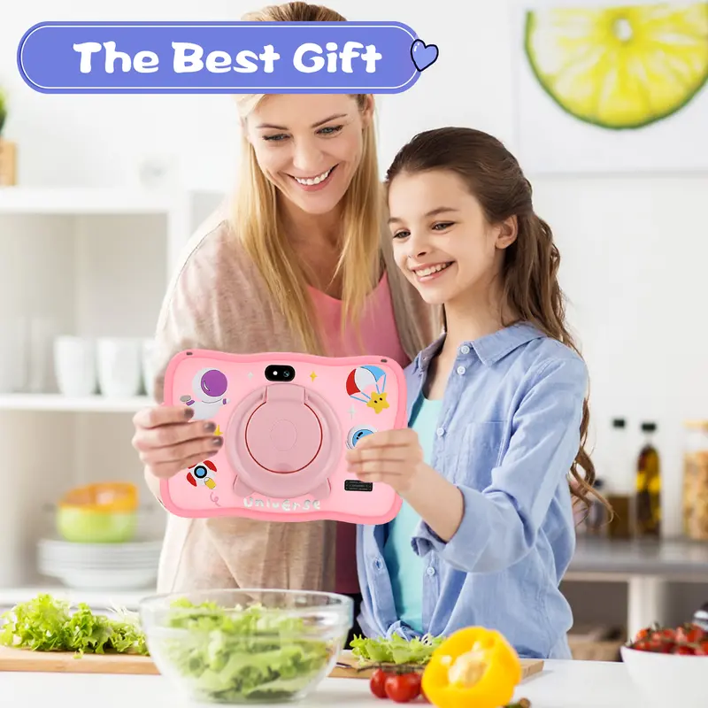 【Hancdon】Bisa COD/A15 Tablet Anak Tablet Android 12/Anak Layar Sentuh WIFI/Bluetooth/ Tablet Belajar Mengaji Menggambar Game Banyak Fitur / Kids Tablet RAM 6 128 GB Edukasi Pink/biru Kamera ipad  anak-anak Prosesor tablet & komputer mainan 6