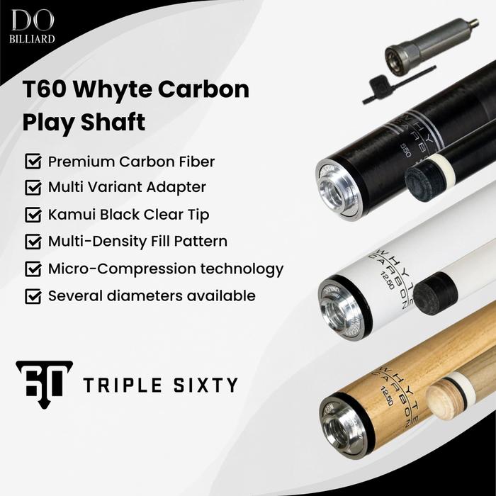 Promo Shaft Stick Billiard TRIPLE 60 WHYTE CARBON PLAY Carbon