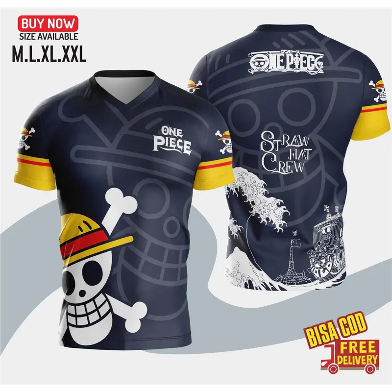 AM.two // BAJU PRINTING ANIME ONE PIECE MONKEY D.LUFFY BAJU ANIME (ready Tock) 2