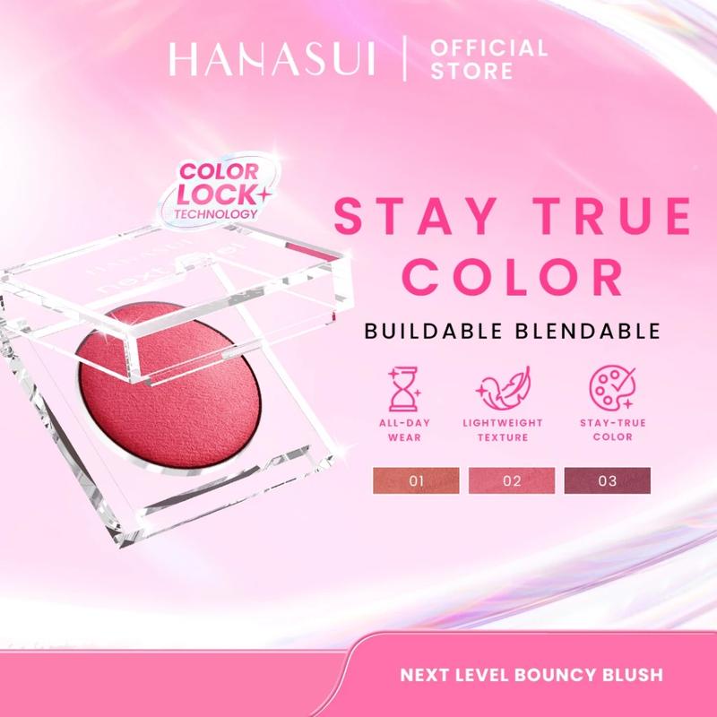 Hanasui Next Level Bouncy Blush - Super Bouncy Blush Long Lasting Blendable Easy To Use Powder Blush 0