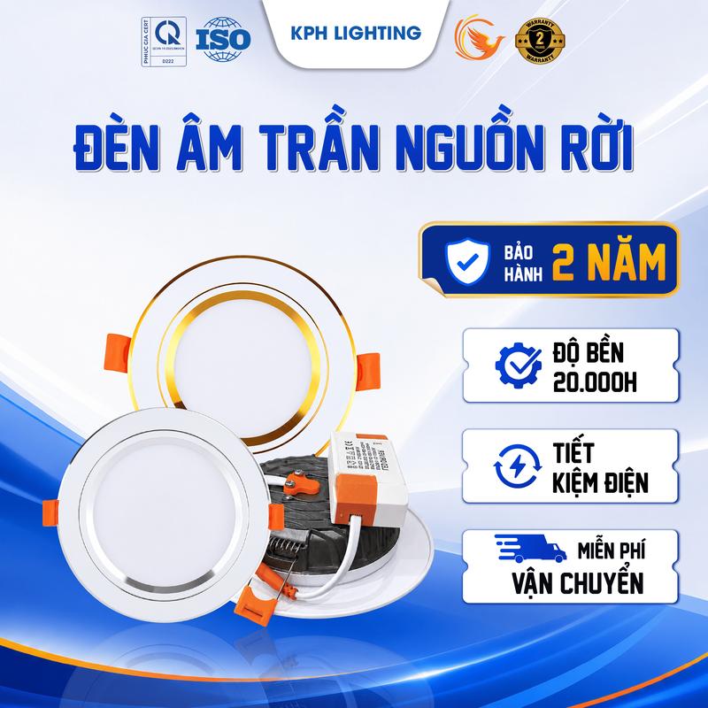 Đèn LED Âm Trần Nguồn Rời KPH Lighting Cao Cấp - Đèn Downlight Mặt Trắng Viền…