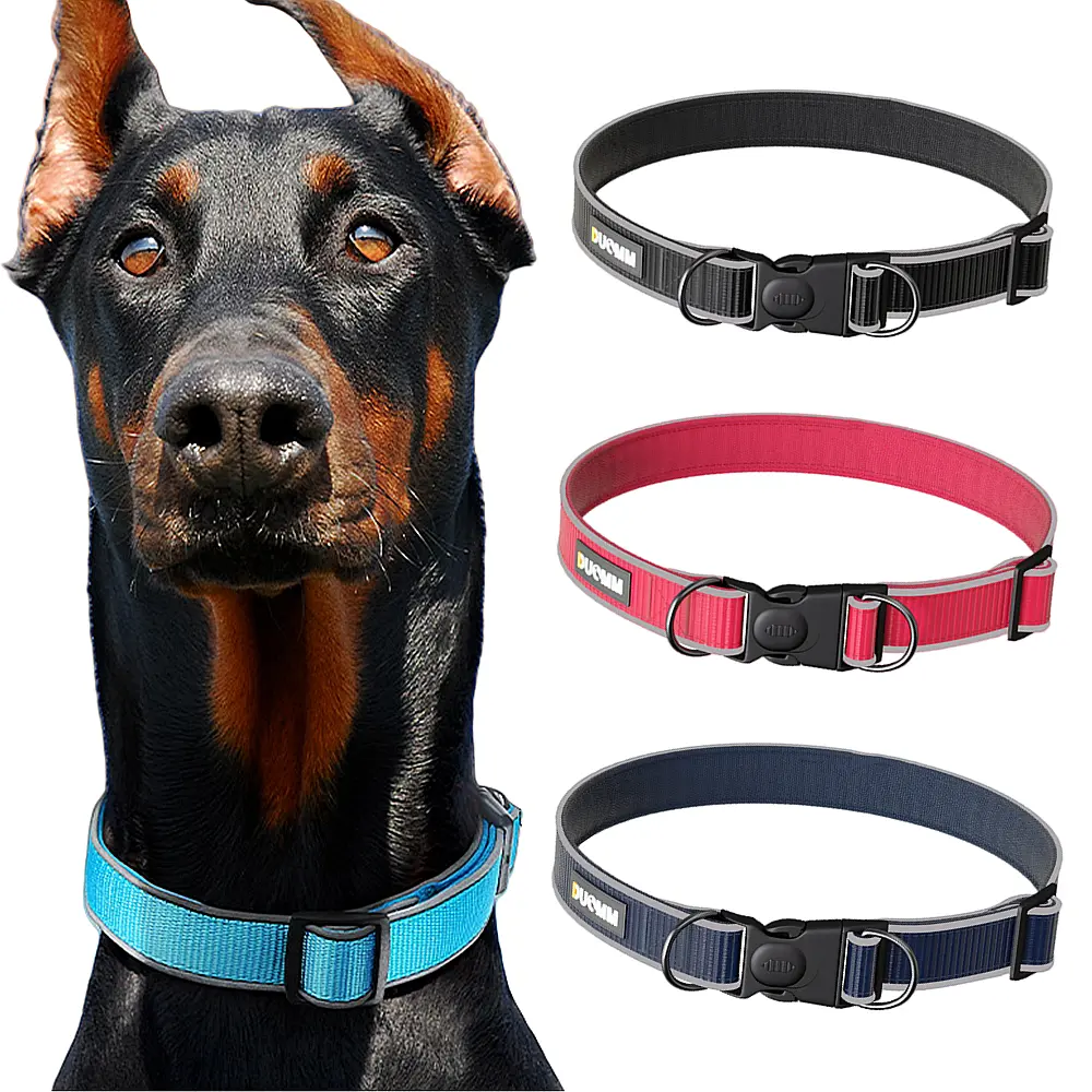 Dog anti-escape collar at night reflective anti-loss collar can adjust medium and large dog pet leash diameter ring
