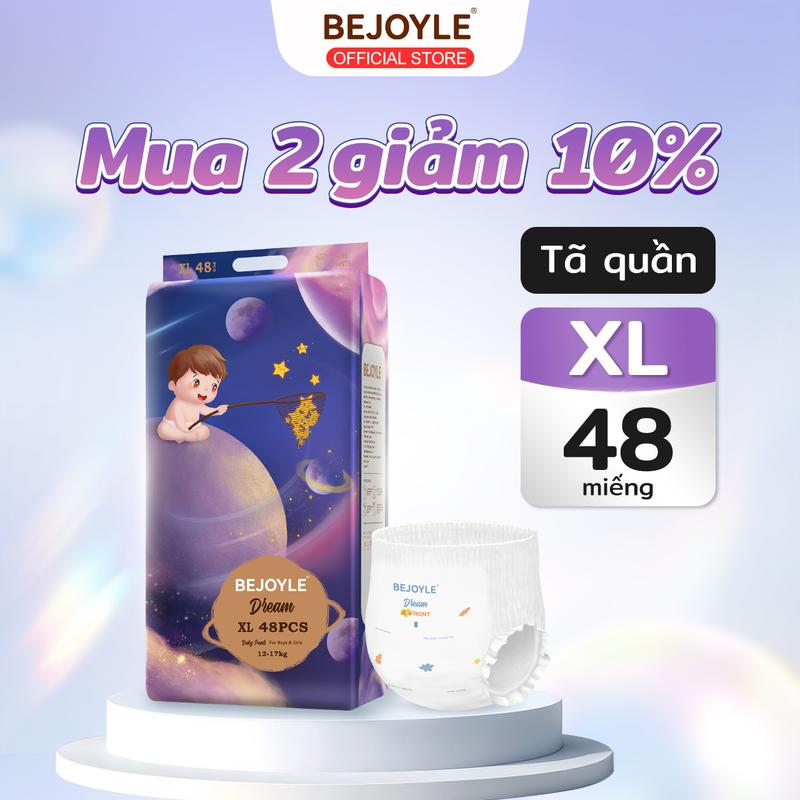 Bỉm Quần BEJOYLE Dream Tã Giấy Cao Cấp Cho Bé 12-17kg - 48 Miếng tã quần Siêu Thấm/Hoạt Hình Vũ Trụ - COMBO GIẢM 30% + FREESHIP