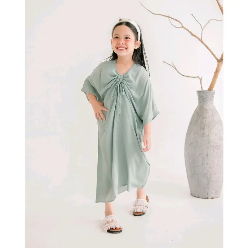 KAFTAN ANAK TERBARU LEBARAN 2024 VIRAL KEKINIAN BAJU LEBARAN ANAK BUTIK PREMIUM  Polos Katun 5