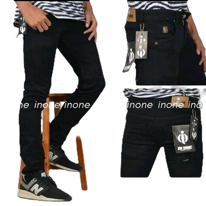 CELANA SEMI SOFTJEANS PRIA HITAM PANJANG Slimfit Dewasa Distro Cowok Stretch Nyaman Casual Skinny Denim Pensil