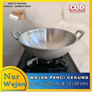 Nur Wajan Panci cekung No 10 & 12 / KUALI KUWUNG ALUMUNIUM TEBAL ED NASIONAL PENGGORENGAN WAJAN KUALI SAYUR TEBAL MURAH ACOR SEBLAK wajan penggorengan anti lengket murah wajan mie wajan sayur wajan godok wajan cekung tebal wajan cekung jumbo