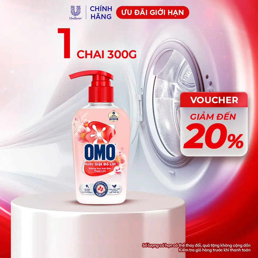 Nước Giặt Đồ Lót OMO Hương Hoa Anh Đào Thanh Lịch 300G [4]