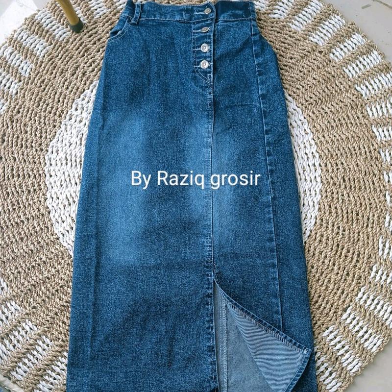 Rok Span Jeans Kancing Anak Perempuan Kekinian Fashion 3