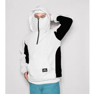Jaket Hoodie Balaclava Halfzip Terbaru / Jaket Balaclava Zipper Boxy Ninja Unisex Pria Wanita