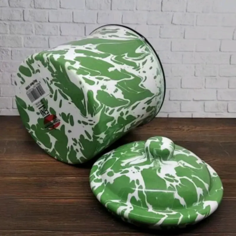 Cangkir Jadul Cangkir Kopi Mug Jadul Motif Blirik Hijau Lengkap Tutupnya 3